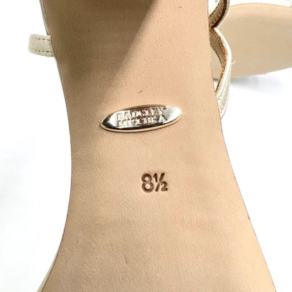 Badgley Mischka Size 8.5 Blaine Ivory Satin Jeweled Dress Sandals Heels Shoes - Picture 12 of 15